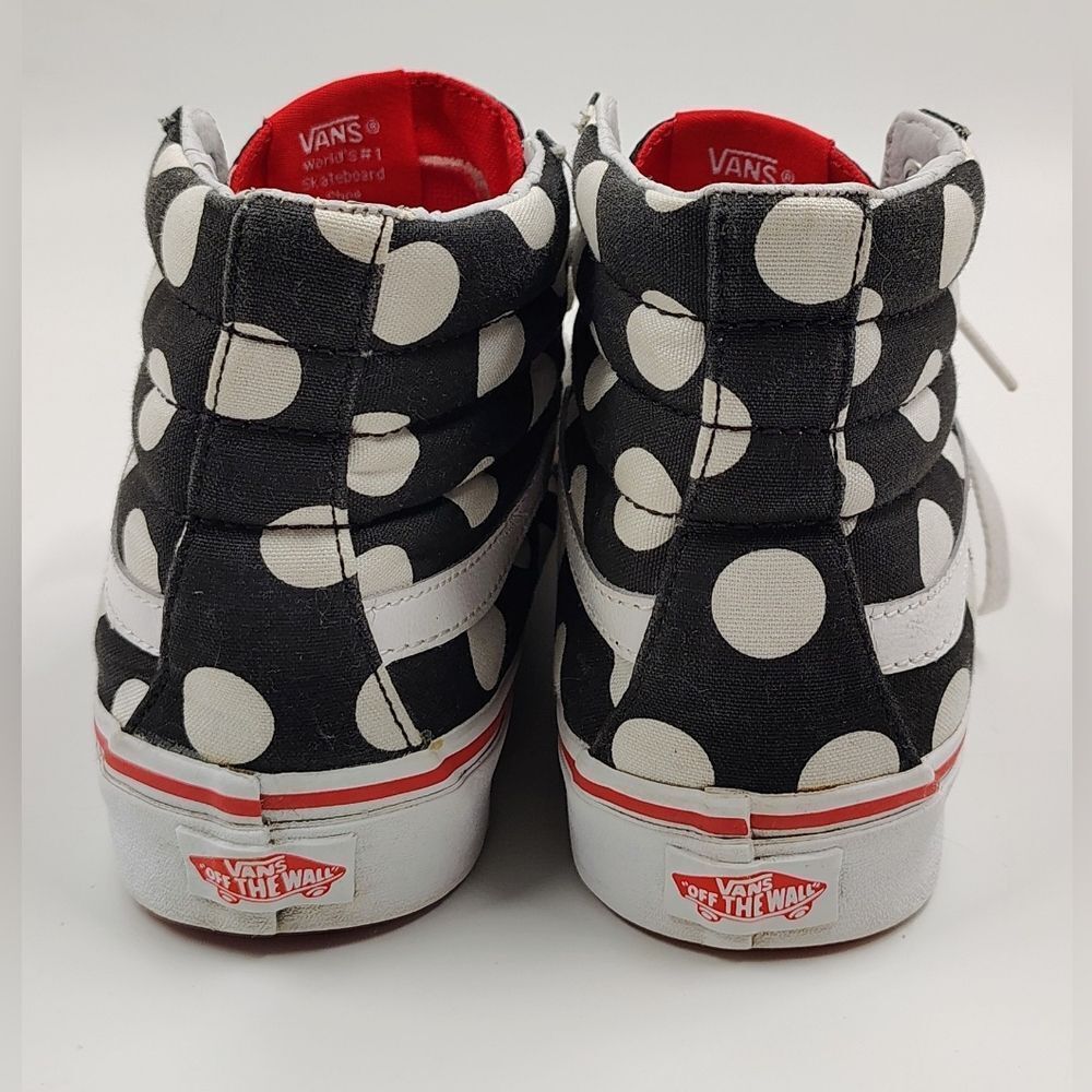 Vans Off The Wall Black & White Polka Dot High-Top Skateboard  Sneakers Sz 6.5 - Picture 10 of 16